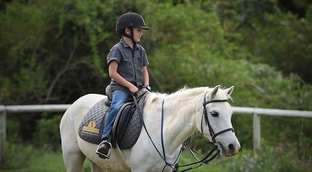 Sabastian Lucas with his pony Tom. Source: Facebook.