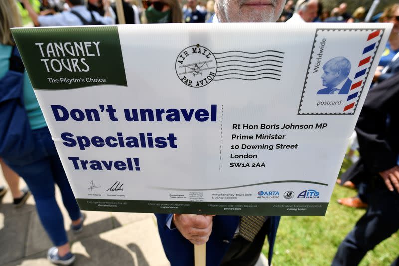 Demonstration against COVID-19 travel restrictions in London