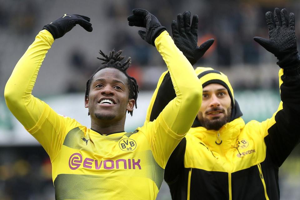 Batshuayi celebrates after another important win for Dortmund: EPA