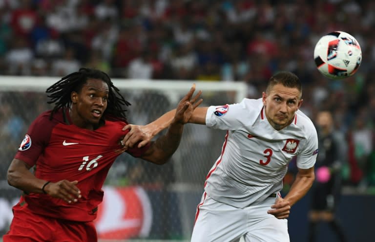 Despite his young age, Portugal's midfielder Renato Sanches (L) has shown his strength and maturity to deal with the ups and downs that pursue a fledgling football career