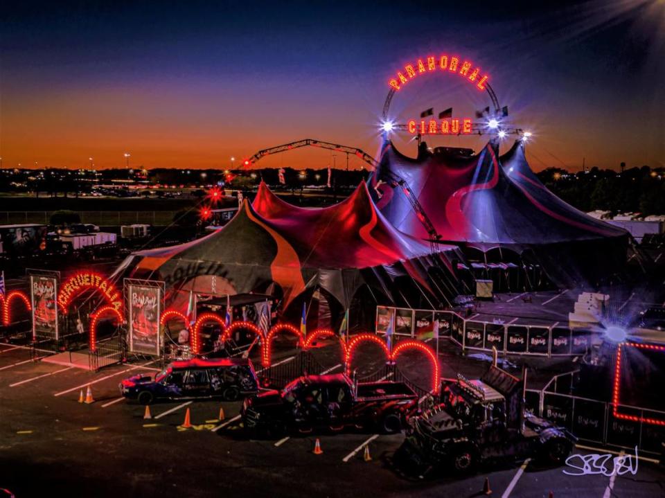 Drone shot of the Paranormal Cirque Big Top tent. Steve Hyde/Courtesy: Paranormal Cirque