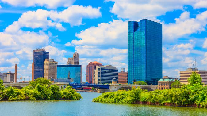 Maumee River and Toledo Ohio skyline.