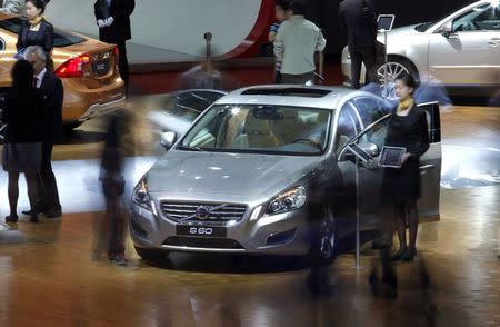 The new Volvo S60 is seen during the Shanghai Auto Show in Shanghai in this April 20, 2011 file photo. REUTERS/Carlos Barria/Files