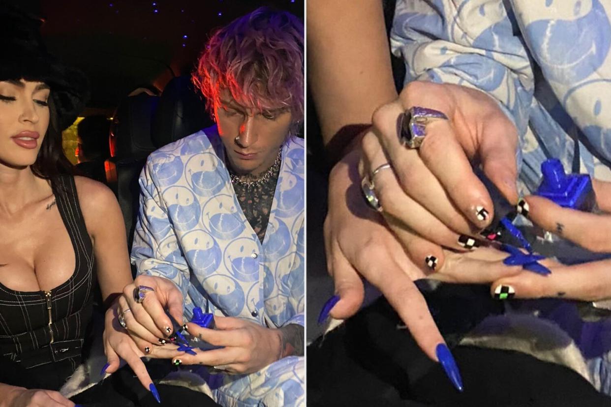 Machine Gun Kelly Flawlessly Paints Megan Fox's Nails with Their Own Nail Polish Color