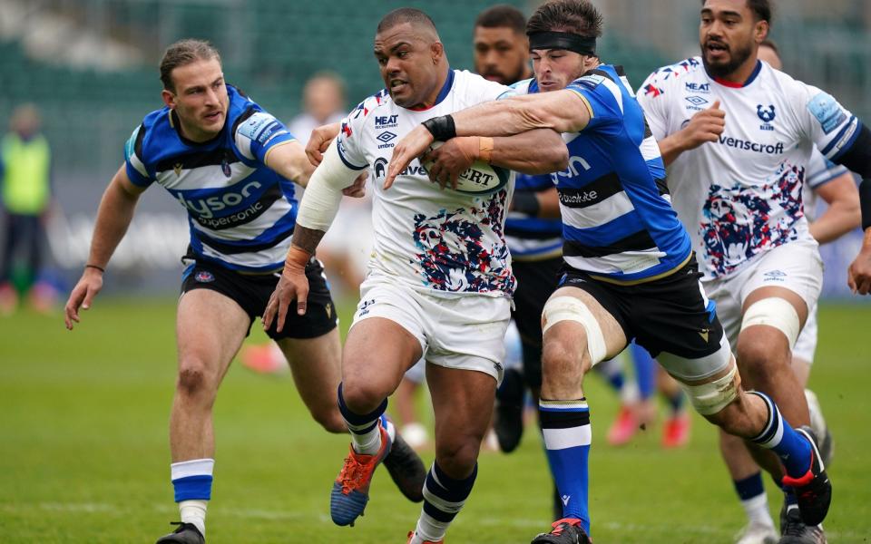 Kyle Sinckler on the charge for Bristol, was left out of the Lions squad - PA