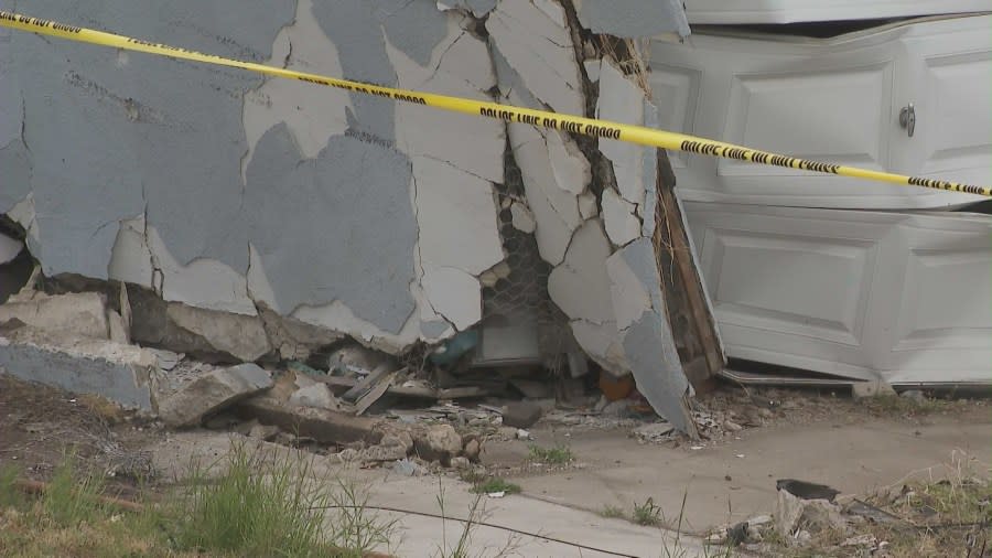 A vehicle crashed into a Burbank home on Vanowen Street. It's a problem that has plaguing the neighborhood for decades. (KTLA)