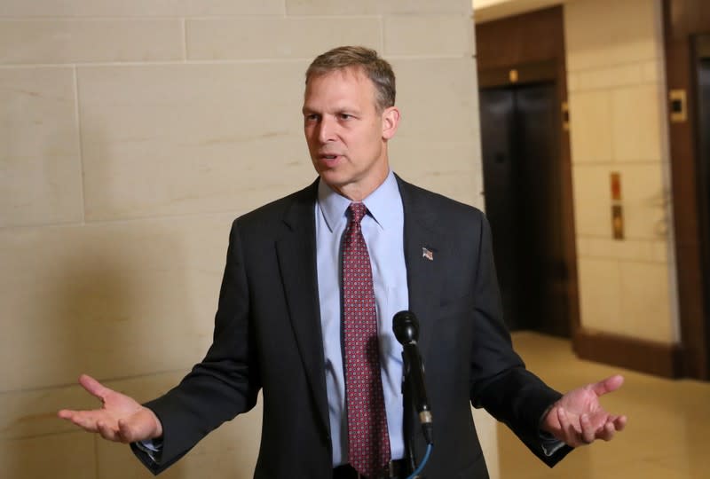 Rep. Scott Perry speaks to reporters during the impeachment inquiry against U.S. President Donald Trump, in Washington