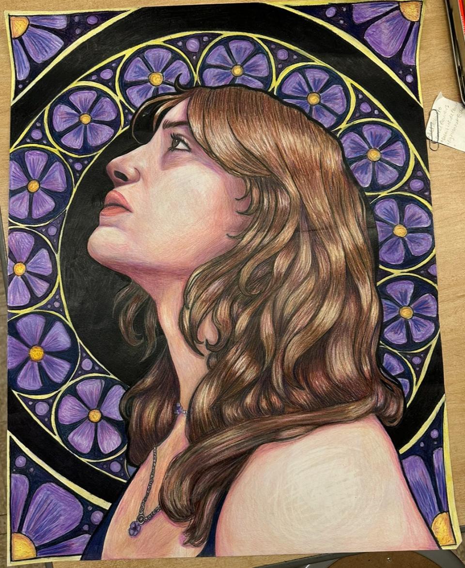 "RT Nouveau" by Fernandina Beach High School student Lillian Logsdon was Nassau County Finalist in the 2024 Congressional Art Competition for Florida’s 4th District.