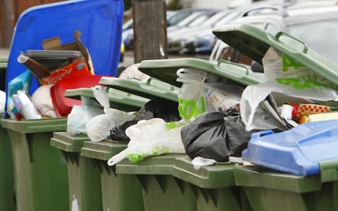 overflowing wheelie bins in Southampton - Credit: PA