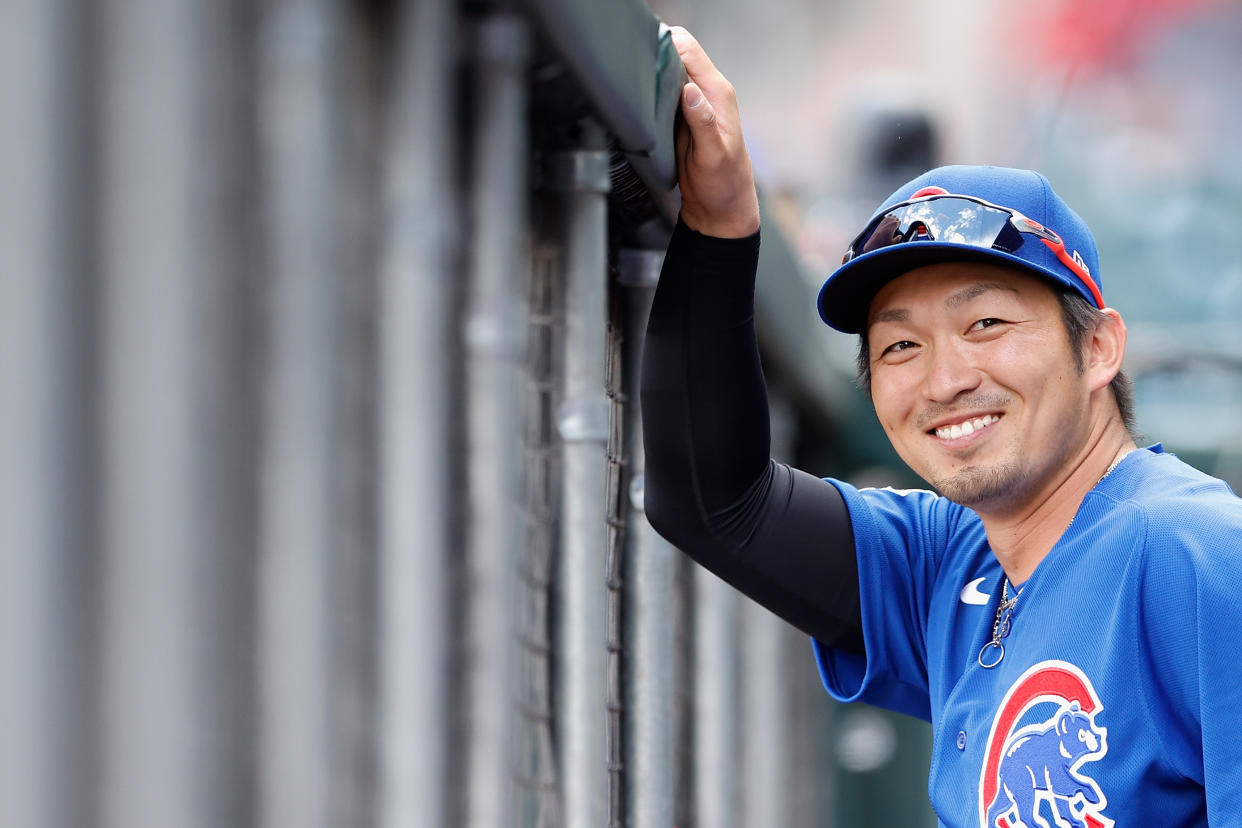 Seiya Suzuki with the Cubs.