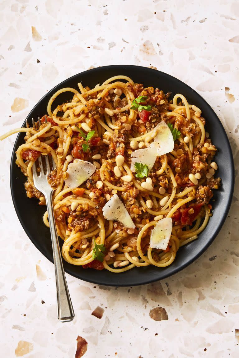 Lentil Bolognese Spaghetti