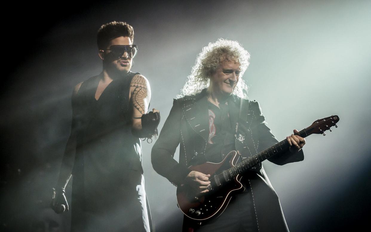 Queen and Adam Lambert, seen here on stage at London's O2 Arena in December 2017, will perform at Sunday's Oscars ceremony - Redferns
