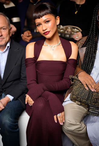 <p>Swan Gallet/WWD via Getty Images</p> Zendaya front row at the Fendi Haute Couture Spring/Summer 2024 show