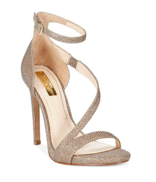 Jessica Simpson Rayli Evening Sandals in Gold Sparkle Sparkle