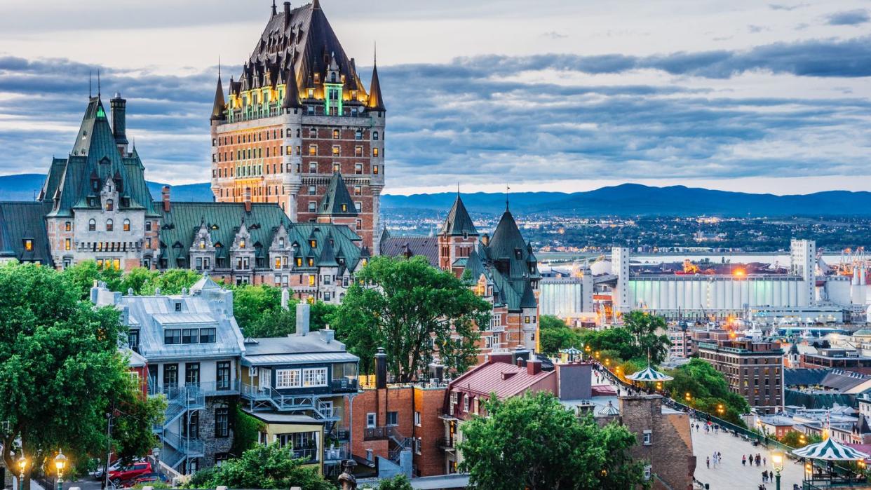 quebec city at sunset