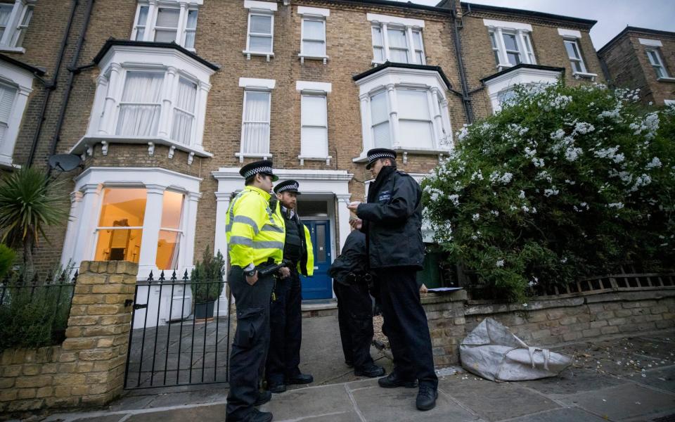 Police outside the property in Kentish Town