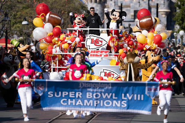 <p>Blane Ohigashi/Disneyland Resort</p> Patrick Mahomes at Disneyland