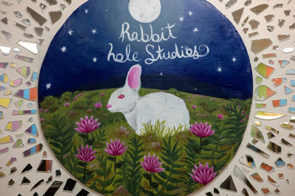 Rabbit Hole Studios, a music and arts community center where artists of all backgrounds can gather to rehearse, record and hold events, is uniquely decorated with art and instruments everywhere you look on Monday, August 1, 2022 in Athens.