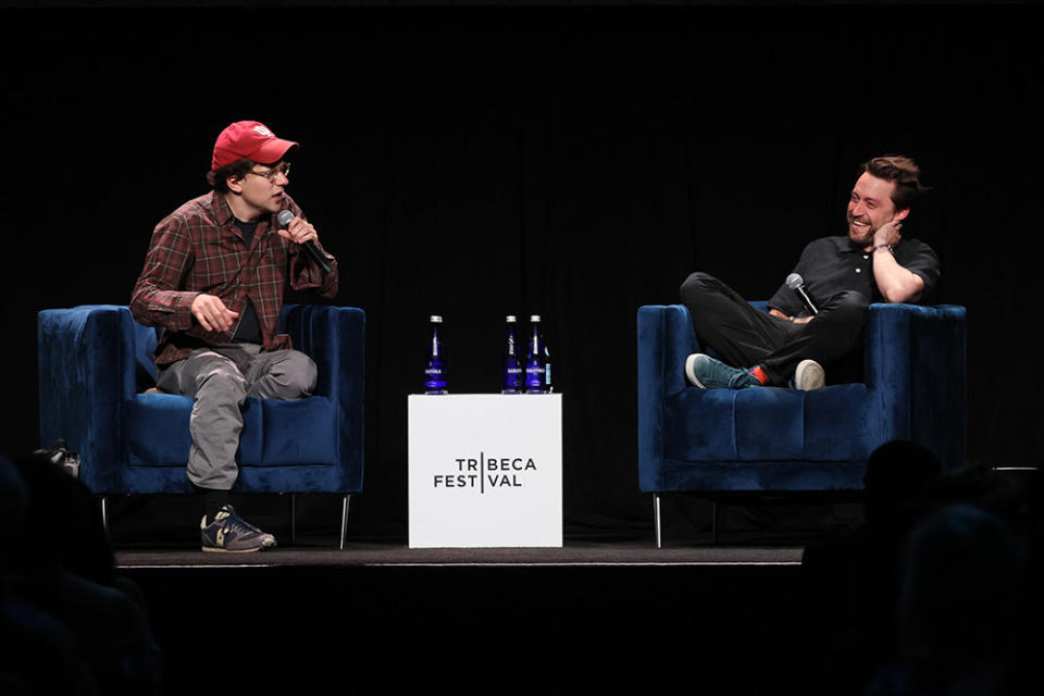 Jesse Eisenberg and Kieran Culkin attend Storytellers - Kieran Culkin in conversation with Jesse Eisenberg during the 2024 Tribeca Festival at Spring Studios on June 13, 2024 in New York City.