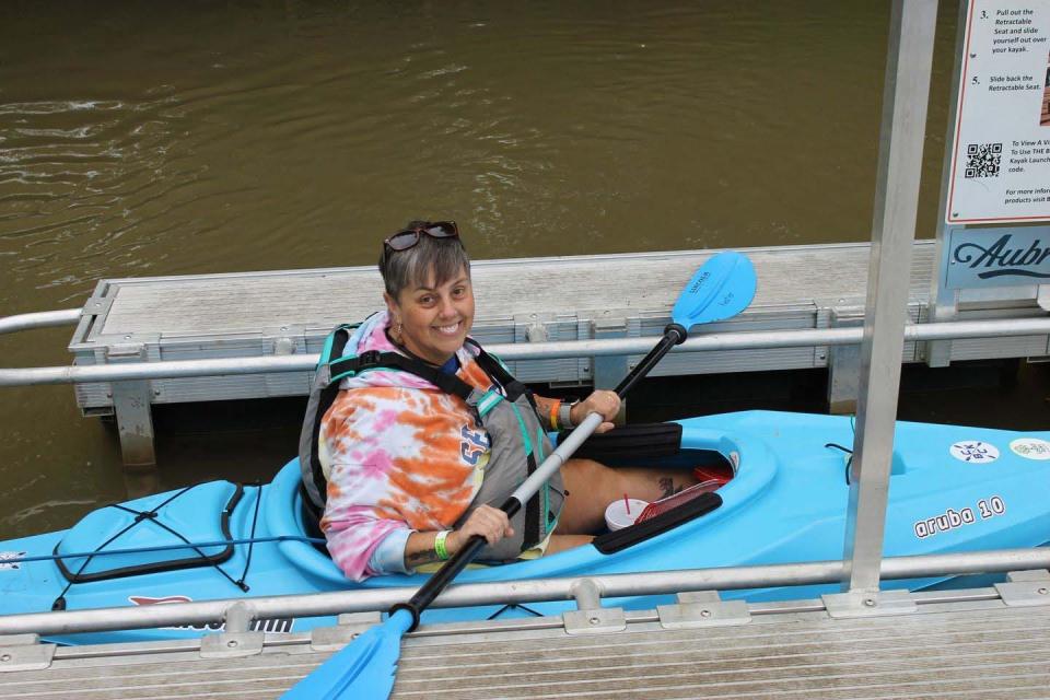Community leader Cassie Kiestler begins her float down Beaver Creek from Powell to Karns during the annual Beaver Creek Flotilla presented by FirstBank May 20, 2023.