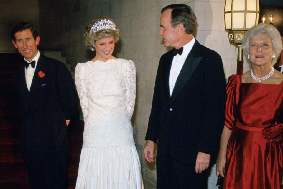 Prince Charles and Princess Diana with George Bush and Barbara Bush