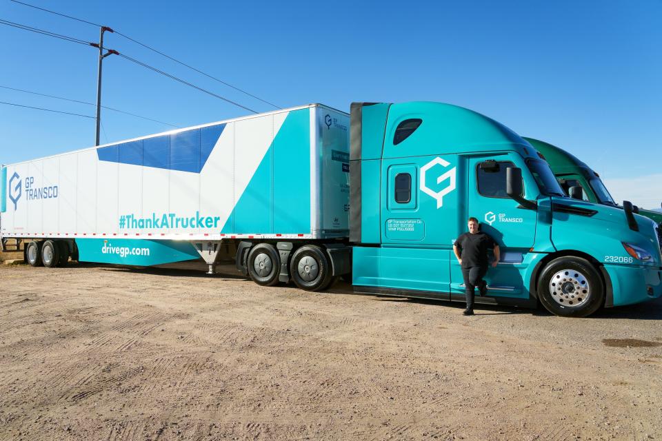 Melissa Wolf stands for a photo at a truck stop in Paulden on Dec. 11, 2022.