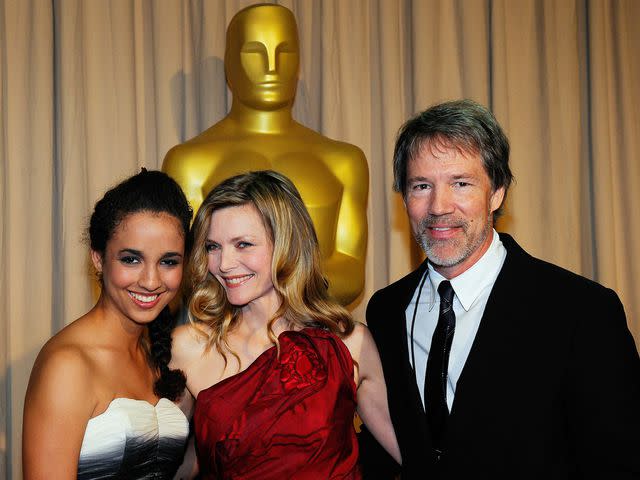 <p>Kevork Djansezian/Getty </p> Claudia Kelley, Michelle Pfeiffer and David E. Kelley at the Oscars in 2010
