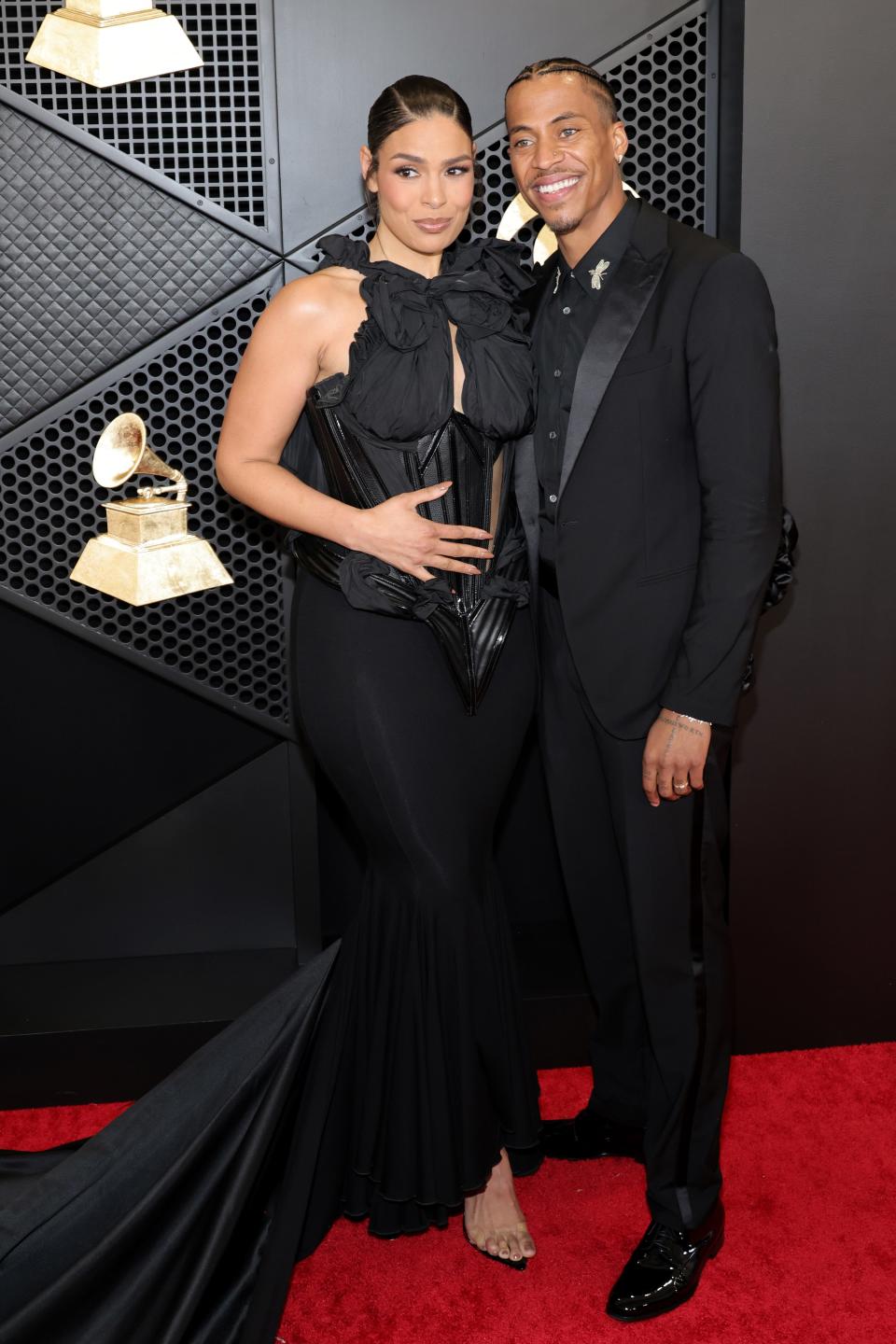 Jordin Sparks and Dana Isaiah attend the 2024 Grammys.