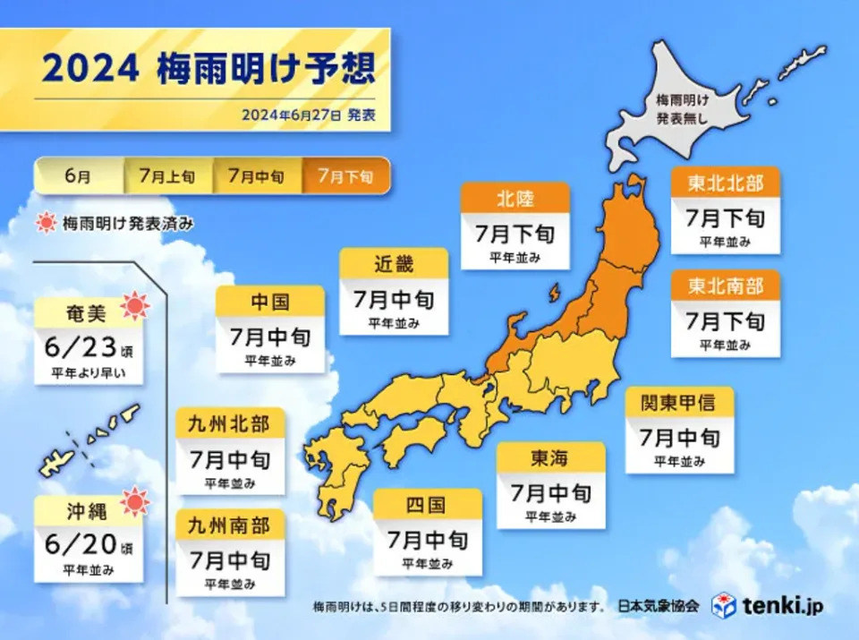 日本福岡/廣島大雨水浸！7月3日起梅雨到北陸+東北一帶、京都/名古屋/宮崎現高溫 遊日小心中暑