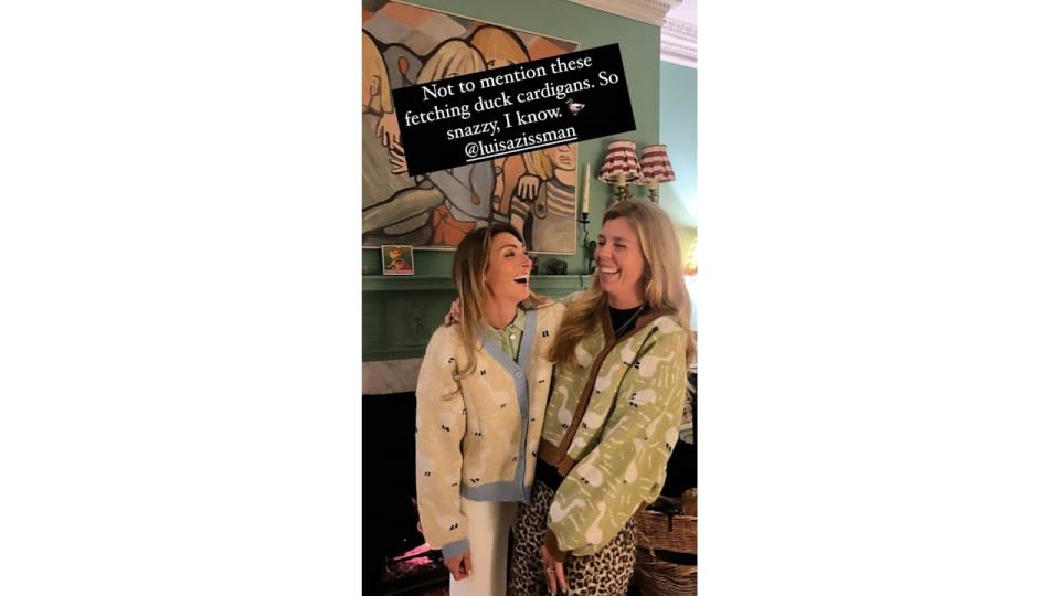 Carrie matched duck-themed outfits with gal pal Luisa Zisman