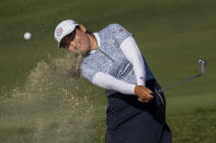 Solheim Cup team US golfer Allisen Corpuz practices during a training session at Finca Cortesin, near Estepona, southern Spain, on Wednesday, Sept. 20, 2023. (AP Photo/Bernat Armangue)