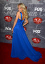 Co-host Kristin Chenoweth was a beauty in a blue floor-length gown. While the 44-year-old has confirmed she is dating former "Bachelor" contestant Jake Pavelka, 34, she flew solo on the red carpet.