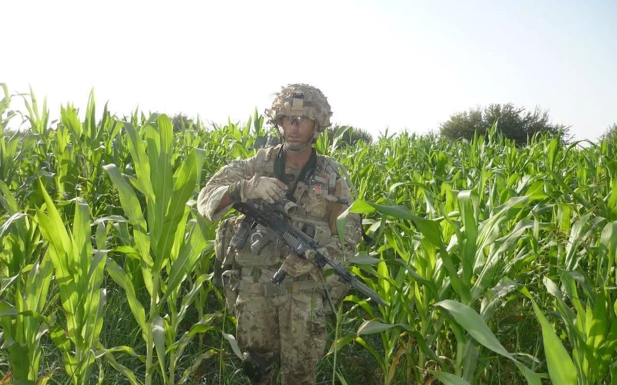 James Kirby, who was killed in Gaza while working for the World Central Kitchen, seen on a tour of Afghanistan when he was a British soldier