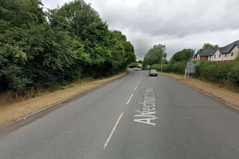 A Google Maps street view of Alvechurch Highway in Redditch closed near the Sainsbury's roundabout following a crash