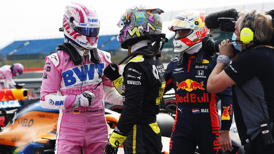 Nico Hulkenberg and Daniel Ricciardo, pictured here after qualifying at Silverstone.