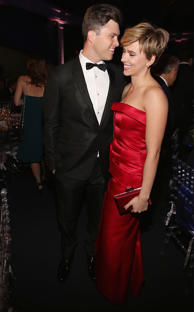<p>They’re out! The low-key couple made their public debut on Thursday at the 2017 Museum Gala at the American Museum of Natural History in NYC. Although the actress and the <em>SNL</em> star, who have quietly been dating for nine months, didn’t go as far as walking the red carpet together, they did take a minute to pose for photographers inside the event. (Photo: Sylvain Gaboury/Patrick McMullan via Getty Images) </p>