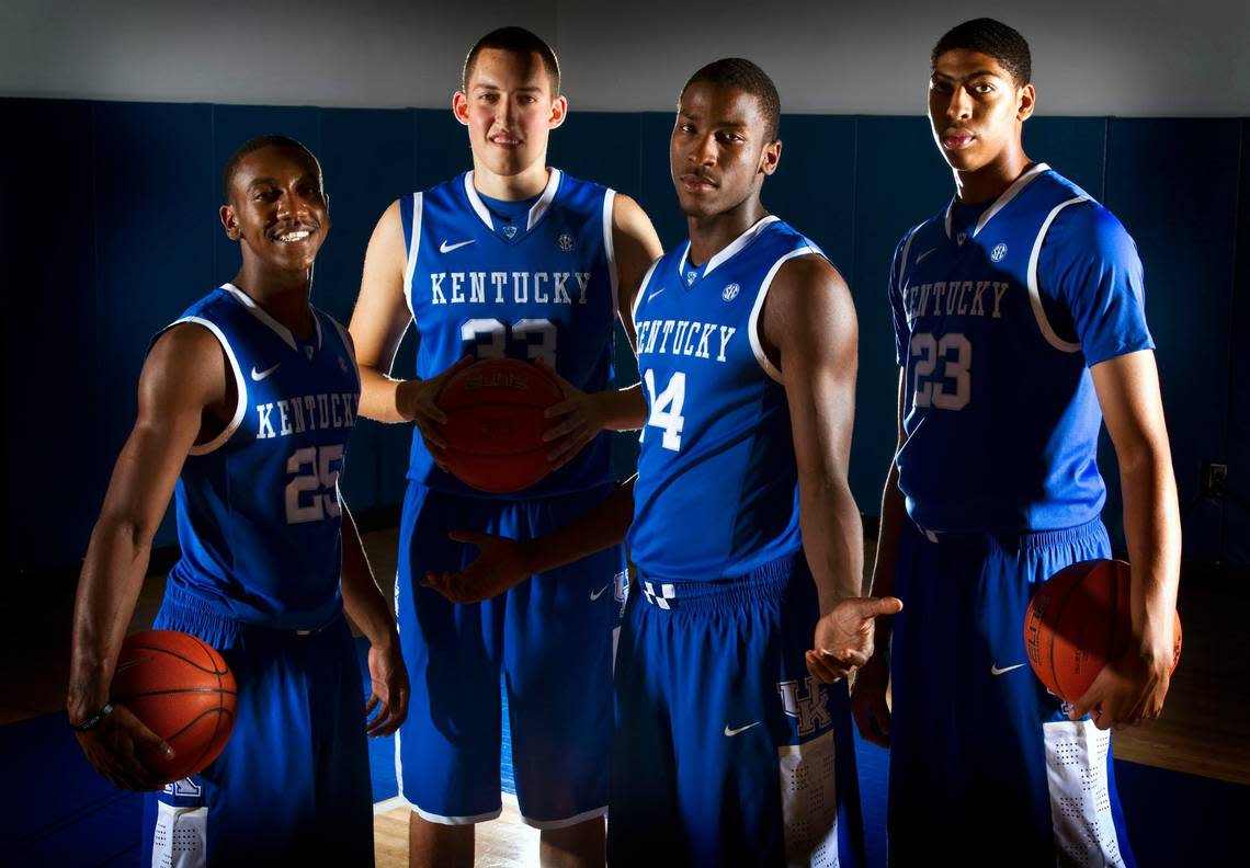 Calipari signed the No. 1 recruiting class in 2011 featuring five-star recruits, from left, Marquis Teague, Kyle Wiltjer, Michael Kidd-Gilchrist and Anthony Davis. Mark Cornelison/2011 staff file photo