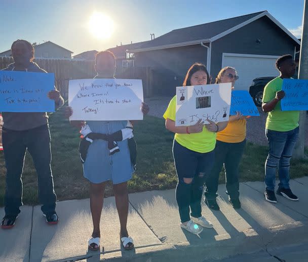 PHOTO: Community members of Gillette, Wyoming gather to search for Irene Gakwa. (Stacy Koester)