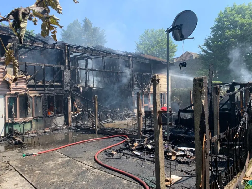 The aftermath of last summer’s fire in Moss Hall Grove, Finchley (London Fire Brigade)