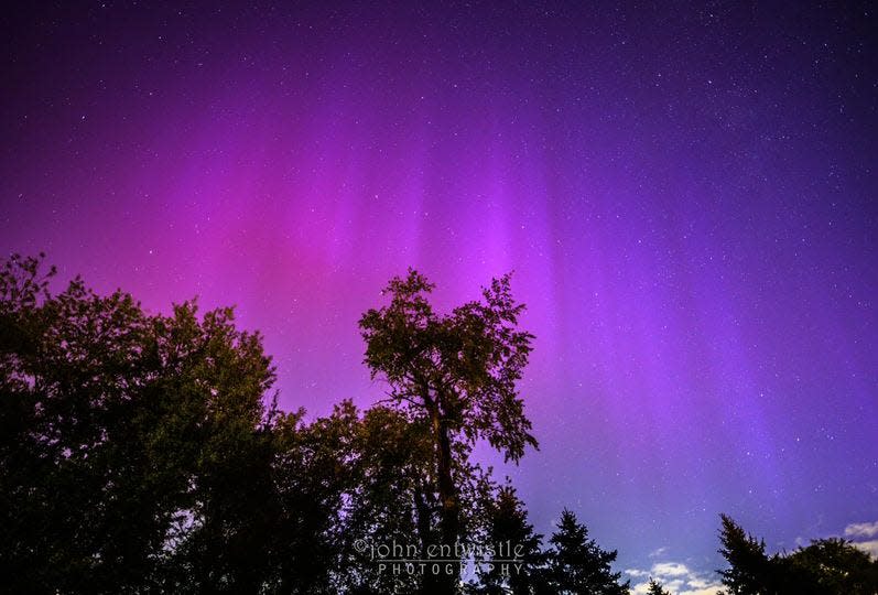 Photographer John Entwistle caught this picture of the Northern Lights from his deck in Farmingdale at 3:30 a.m. on Saturday, May 11.