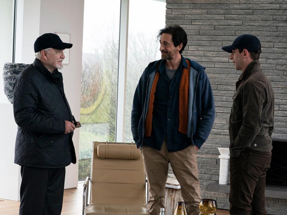 Brian Cox, Adrien Brody y Jeremy Strong en ‘Succession’ (HBO)