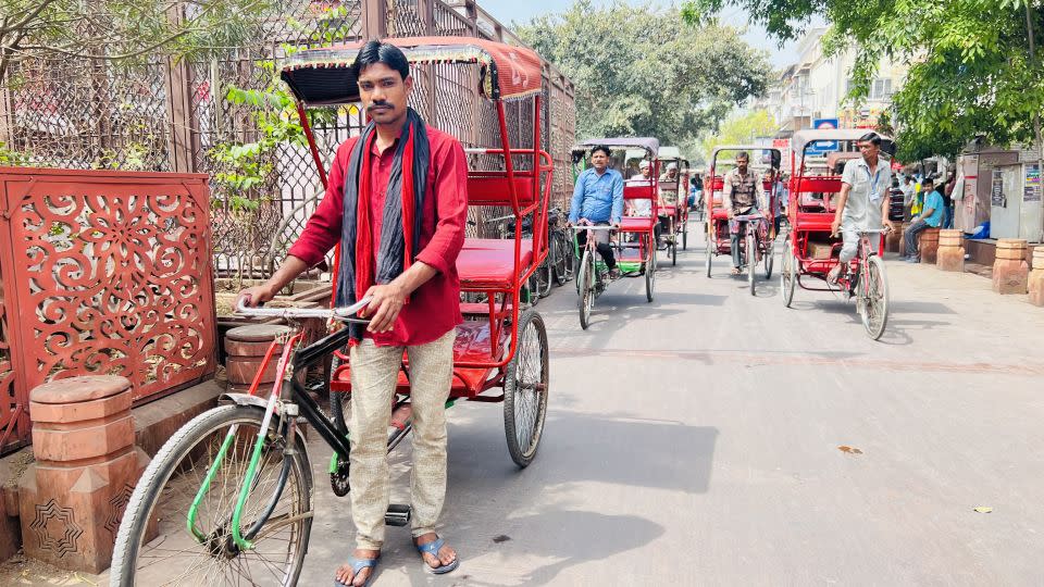 Rickshaw driver Azeez accepts only cash. - Sania Farooqui/CNN