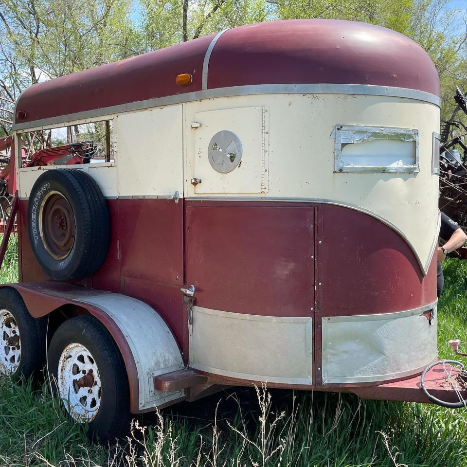 Chris Brockevelt had his eye on this 1974 horse trailer for several years before his daughters suggested use it to start a food truck. Black Iron Waffles just started serving the Sioux Falls area in April.