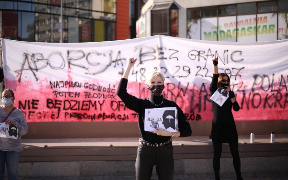 Women protest against imposing further restrictions on abortion law in Poland - Cezary Aszkielowicz/Agencja Gazeta via REUTERS 