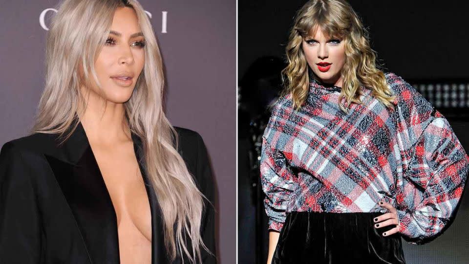 The gloves are back off between Kim Kardashian and Taylor Swift. Source: Getty