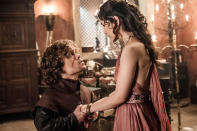 Peter Dinklage and Sibel Kekilli in the "Game of Thrones" Season 3 episode, "The Bear and the Maiden Fair."
