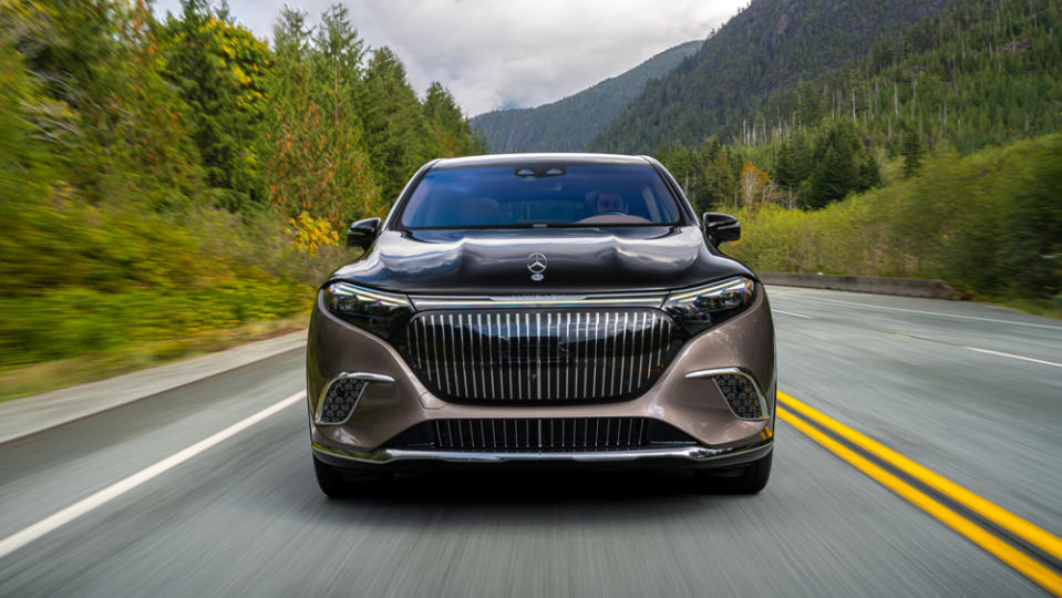 A front view of the 2024 Mercedes-Maybach EQS 680 SUV.