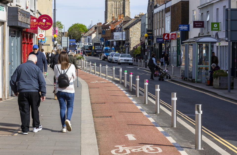 Bath and North East Somerset Council put black markings on the previously solid white line. (SWNS)