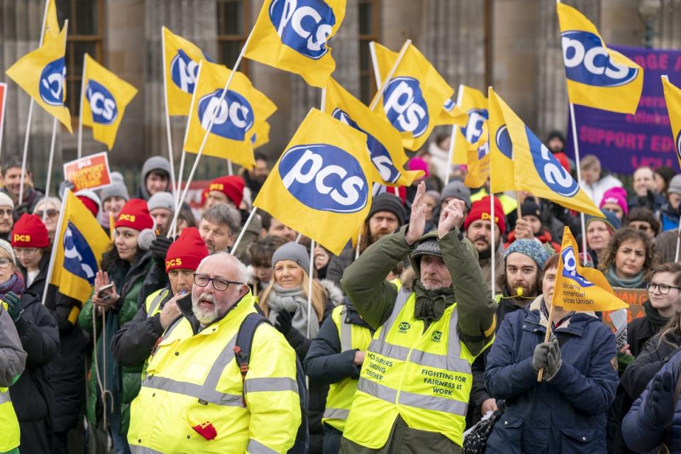 PCS members at a rally  (PA Wire)