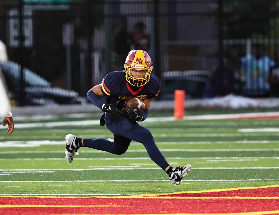 Purcell Marian kick returner Jayonn Saunders (5) is the Southwest District Division V defensive player of the year.